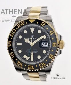 ROLEX YELLOW ROLESOR OYSTER PERPETUAL DATE GMT-MASTER II CERAMIC "AN" SERIES WITH BOX & CERT 116713LN (STILL UNDER AGENT WARRANTY)