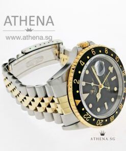 Alternative view of ROLEX "HALF GOLD" OYSTER PERPETUAL DATE GMT-MASTER II "K" SERIES "BLACK DIAL" 16713
