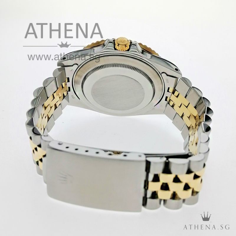 ROLEX "HALF GOLD" OYSTER PERPETUAL DATE GMT-MASTER II "K" SERIES "BLACK DIAL" 16713 - Image 3