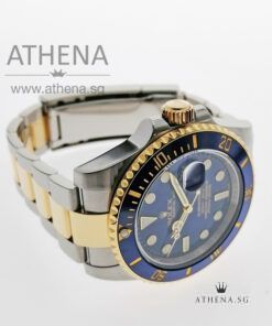 Alternative view of ROLEX YELLOW ROLESOR OYSTER PERPETUAL SUBMARINER DATE CERAMIC "G" SERIES "MATT BLUE DIAL" WITH BOX & CERT 116613LB