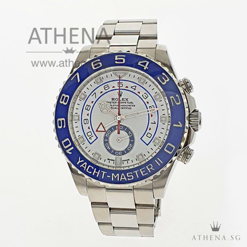 LIKE NEW !!! ROLEX OYSTER PERPETUAL YACHT MASTER II "AN" SERIES " WHITE LACQUER DIAL" WITH BOX & CERT 116680