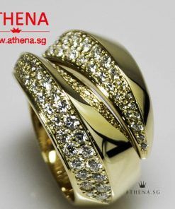 Alternative view of 18K YG CARTIER PANTHERE DIAMOND COCKTAIL RING 10.44G [SIZE 51] [WITH CARTIER SVC PAPER]