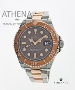 ROLEX EVEROSE ROLESOR OYSTER PERPETUAL DATE YACHT MASTER 37 "CHOCOLATE DIAL" WITH BOX & CERT 268621