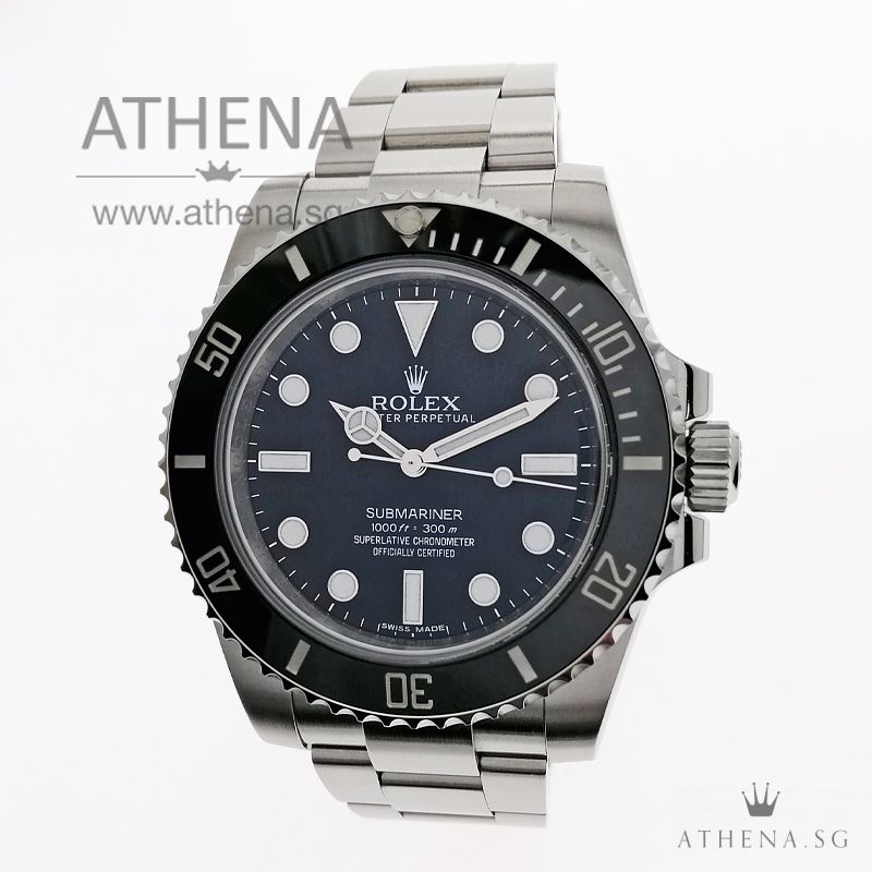 ROLEX OYSTER PERPRTUALSUBMARINER CERAMIC NO DATE "AN" SERIES WITH BOX & CERT 114060