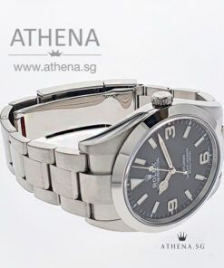 Alternative view of ROLEX OYSTER PERPETUAL EXPLORER "AN" SERIES "BLACK DIAL" WITH BOX & CERT 214270 (STILL UNDER AGENT WARRANTY)