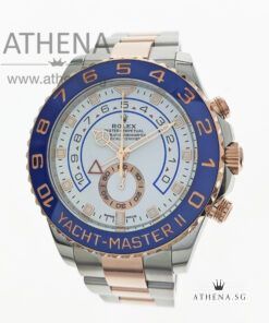 LIKE NEW!!! ROLEX EVEROSE ROLESOR OYSTER PERPETUAL YACHT MASTER II "AN" SERIES " WHITE LACQUER DIAL" WITH BOX & CERT 116681 (STILL UNDER AGENT WARRANTY)
