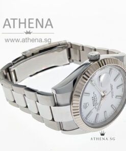 Alternative view of ROLEX MENS OYSTER PERPETUAL DATEJUST 41 "AN" SERIES "WHITE INDEX DIAL" WITH BOX & CERT 126334 (STILL UNDER AGENT WARRANTY