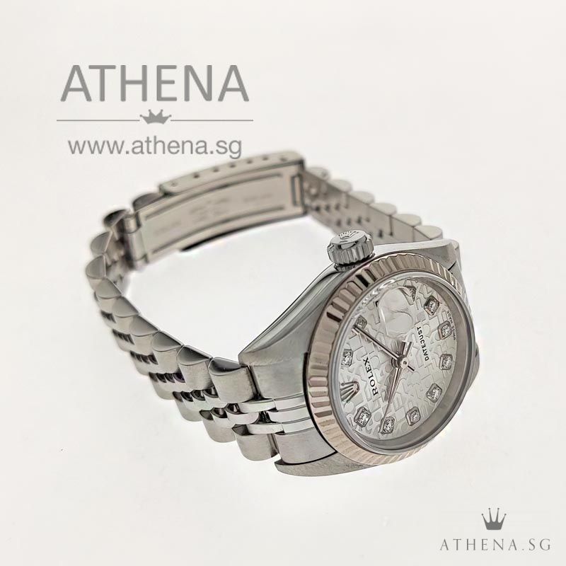 ROLEX LADIES OYSTER PERPETUAL DATEJUST "F" SERIES "SILVER COMPUTER DIAMOND DIAL" WITH CERT 79174 - Image 2