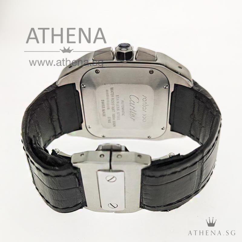 CARTIER SANTOS XL 100 CHRONOGRAPH AUTOMATIC W20090X8 WITH BOX - Image 3