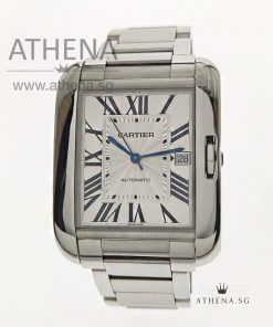 CARTIER TANK ANGLAISE XL AUTOMATIC "SILVER ROMAN DIAL" WITH BOX & CERT Dated 2014 W5310008