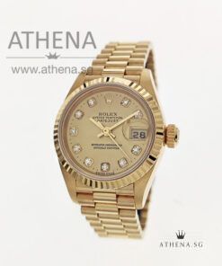 ROLEX 18K YELLOW GOLD ROLEX LADIES DATEJUST "T" SERIES "CHAMPAGNE DIAMOND DIAL" 69178
