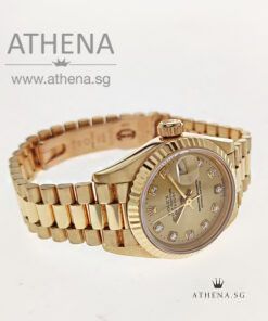 Alternative view of ROLEX 18K YELLOW GOLD ROLEX LADIES DATEJUST "T" SERIES "CHAMPAGNE DIAMOND DIAL" 69178