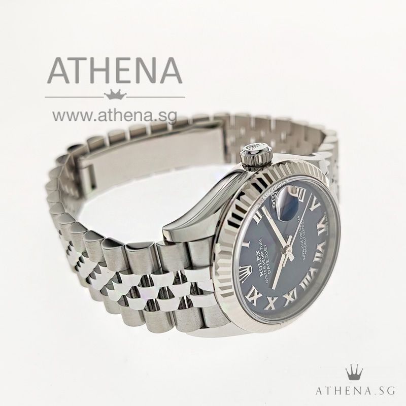 UNWORN !!! ROLEX MID-SIZE OYSTER PERPETUAL DATEJUST 31 "AN" SERIES "BLUE ROMAN DIAL" WITH BOX & CERT 278274 (UNDER AGENT WARRANTY) - Image 2