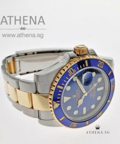 Alternative view of ROLEX YELLOW ROLESOR OYSTER PERPETUAL SUBMARINER BLUE CERAMIC DATE "AN" SERIES "BLUE DIAL" WITH BOX & CERT 116613LB (STILL UNDER AGENT WARRANTY)