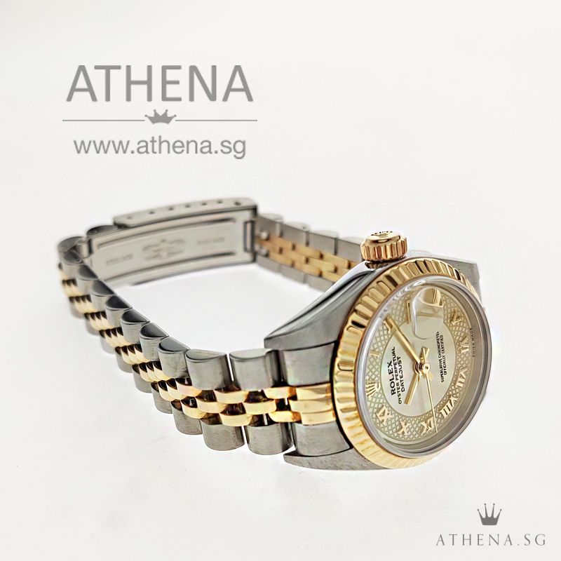 ROLEX "HALF-GOLD" OYSTER PERPETUAL LADIES DATEJUST "K" SERIES "GOLD MOP ROMAN DIAL" 79173 - Image 2