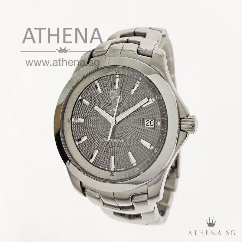 TAG HEUER LINK AUTOMATIC "SILVER GREY DIAL" TIGER WOODS LIMITED EDITION 5500 PCS WJF2113