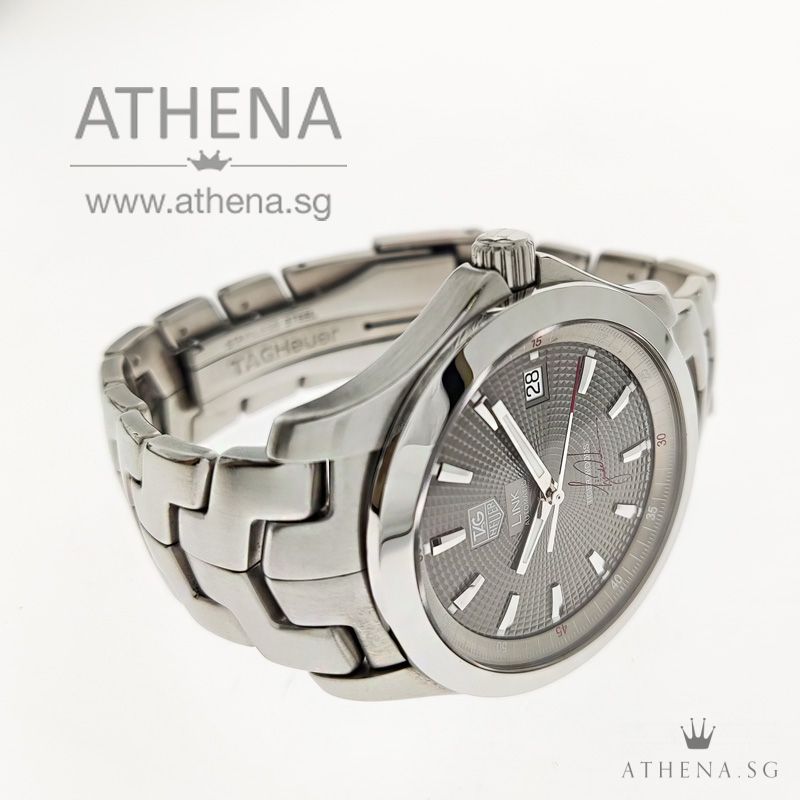 TAG HEUER LINK AUTOMATIC "SILVER GREY DIAL" TIGER WOODS LIMITED EDITION 5500 PCS WJF2113 - Image 2