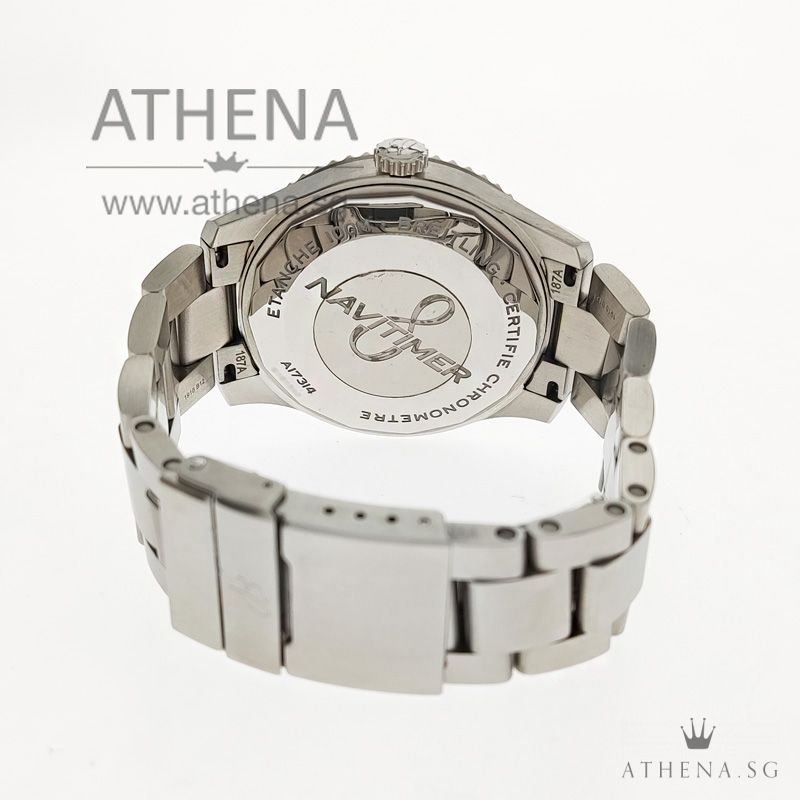 LIKE NEW !!! BREITLING NANITIMER 8 AUTOMATIC " BLUE ARABIC DIAL" WITH BOX & CERT A17314 (STILL UNDER AGENT WARRANTY) - Image 3