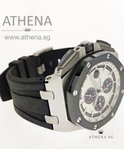 Alternative view of AUDEMARS PIGUET ROYAL OAK OFFSHORE NOVELTY "SILVER MEGA TAPISSERIE DIAL" WITH BOX & CERT 26400SO.OO.A002CA.01