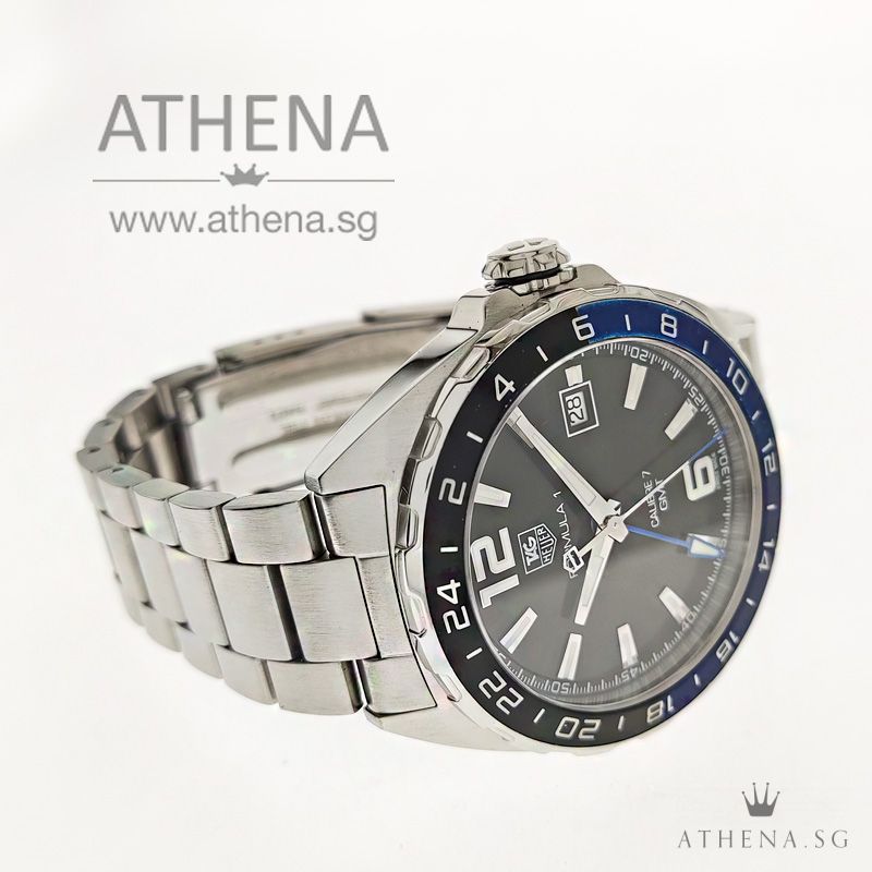 TAG HEUER FORMULA 1 GMT AUTOMATIC "BATMAN" WITH BOX & CERT WAZ211A - Image 2