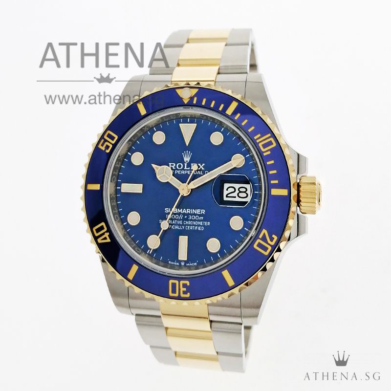 UNWORN !!! ROLEX YELLOW ROLESOR OYSTER PERPETUAL BLUE SUBMARINER DATE 41 "AN" SERIES " ROYAL BLUE DIAL" WITH BOX & CERT 126613LB