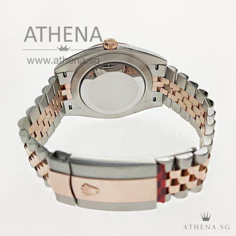 ROLEX EVEROSE ROLESOR OYSTER PERPETUAL DATEJUST 41 "AN" SERIES " "WIMBLEDON SLATE GREY ROMAN DIAL" WITH BOX & CERT 126331(STILL UNDER AGENT WARRANTY) - Image 3