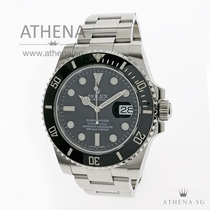 ROLEX OYSTER PERPETUAL DATE SUBMARINER CERAMIC "AN" SERIES "BLACK DIAL" WITH CERT 116610LN