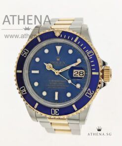 ROLEX "HALF GOLD" OYSTER PERPETUAL SUBMARINER DATE "X" SERIES "BLUE TRITIUM DIAL" 16613