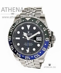 ROLEX OYSTER PERPETUALDATE GMT MASTER II CERAMIC "BATGIRL" "AN" SERIES WITH BOX & CERT DATED 10/2022 (STILL UNDER AGENT WARRANTY) 126710BLNR