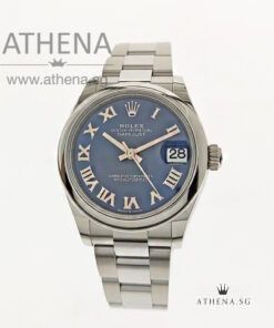 UNWORN !!! ROLEX MID-SIZE OYSTER PERPETUAL DATEJUST 31 "AN" SERIES "BLUE ROMAN DIAL" WITH BOX & CERT 278240 (UNDER AGENT WARRANTY)