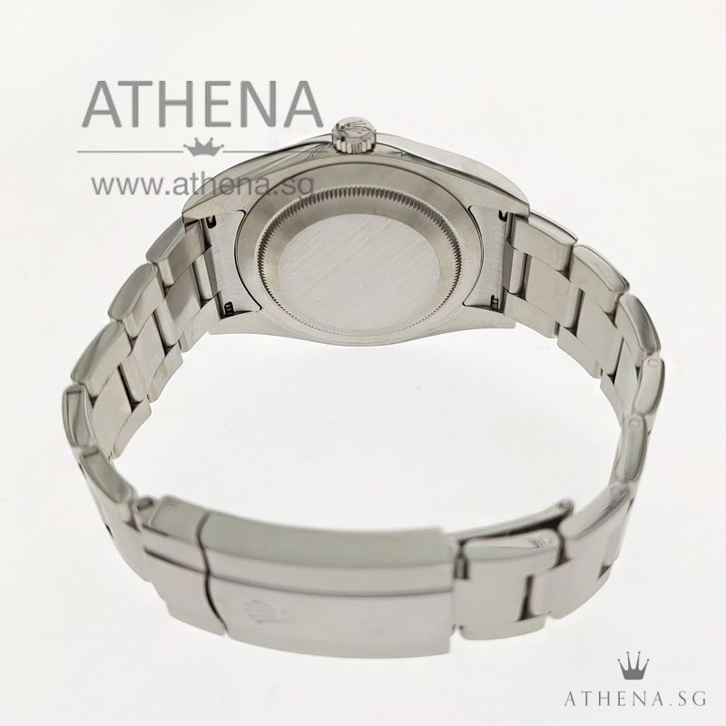 ROLEX MEN OYSTER PERPETUAL "AN" SERIES "SILVER INDEX DIAL" WITH BOX & CERT 114300 (STILL UNDER AGENT WARRANTY) - Image 3