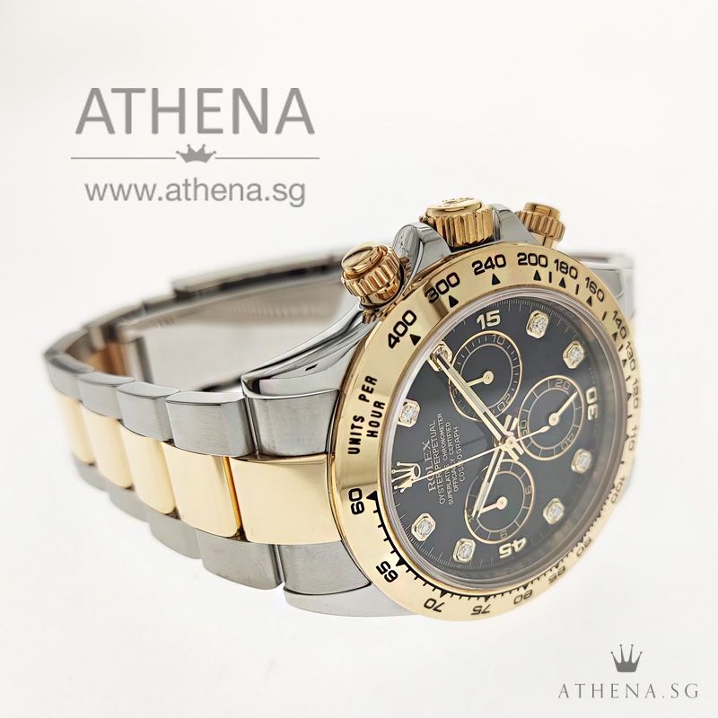 ROLEX YELLOW ROLESOR OYSTER PERPETUAL COSMOGRAPH DAYTONA "AN" SERIES "BLACK DIAMONDS DIAL" WITH BOX & CERT 116503 (STILL UNDER AGENT WARRANTY) - Image 2