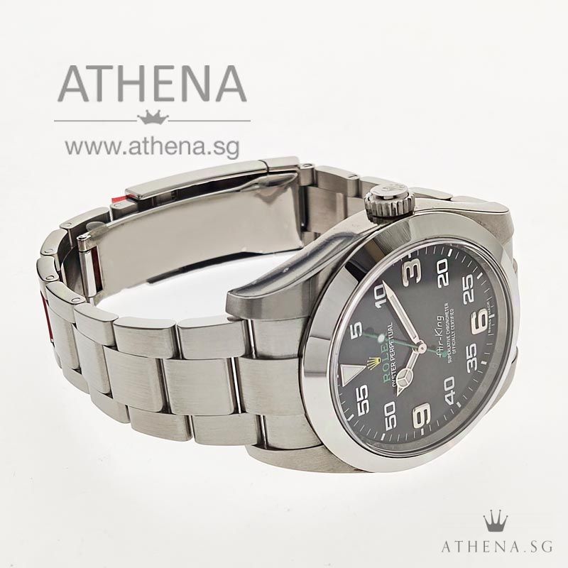 ROLEX OYSTER PERPETUAL AIR-KING "AN" SERIES "BLACK DIAL" WITH BOX & CERT 116900 (STILL UNDER AGENT WARRANTY) - Image 2
