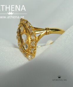 Alternative view of 18K Y/G ANTIQUE DESIGN INTAN RING 3.20G (SIZE 13)