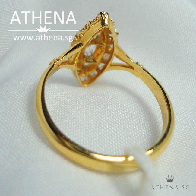 18K Y/G ANTIQUE DESIGN INTAN RING 3.20G (SIZE 13) - Image 3