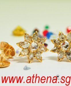 18K Y/G ANTIQUE STAR DESIGN INTAN EARSTUD 5.08G