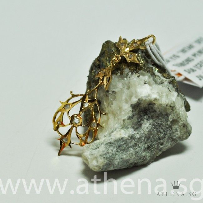 20K YG ANTIQUE DESIGN INTAN PENDANT 1.23G