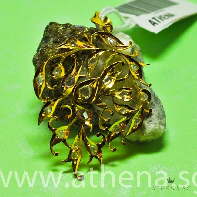 20K YG ANTIQUE DESIGN INTAN PENDANT 3.70G - Image 3