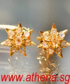 18K ANTIQUE DESIGN INTAN EARSTUD 2.81G