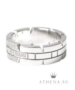 Alternative view of 18K WHITE GOLD CARTIER TANK FRANCAISE DIAMOND RING 9.00G [SIZE 50] [WITH CERT] [NETT $3,200.00]