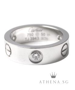 18K WG CARTIER LOVE RING WITH 3 DIAMOND 8.56G [SIZE 50] [NETT $4,200.00]