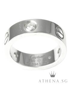 Alternative view of 18K WG CARTIER LOVE RING WITH 3 DIAMOND 8.56G [SIZE 50] [NETT $4,200.00]