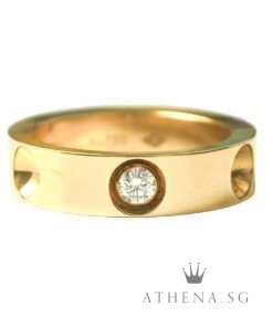 18K YG LOUIS VUITTON DIAMOND EMPREINTE RING 7.23G [SIZE 51]