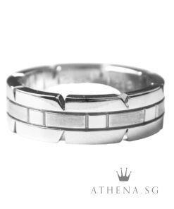 18K WHITE GOLD CARTIER TANK FRANCAISE BAND RING 9.44G [SIZE 53] [NETT $2,100.00]