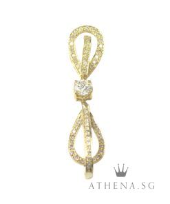 18K YG DIAMOND PENDANT D1-0.52CTS D54-0.60CTS 4.04G [NETT $2,288.00]