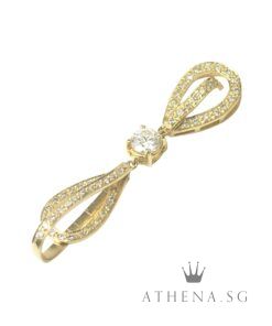 Alternative view of 18K YG DIAMOND PENDANT D1-0.52CTS D54-0.60CTS 4.04G [NETT $2,288.00]