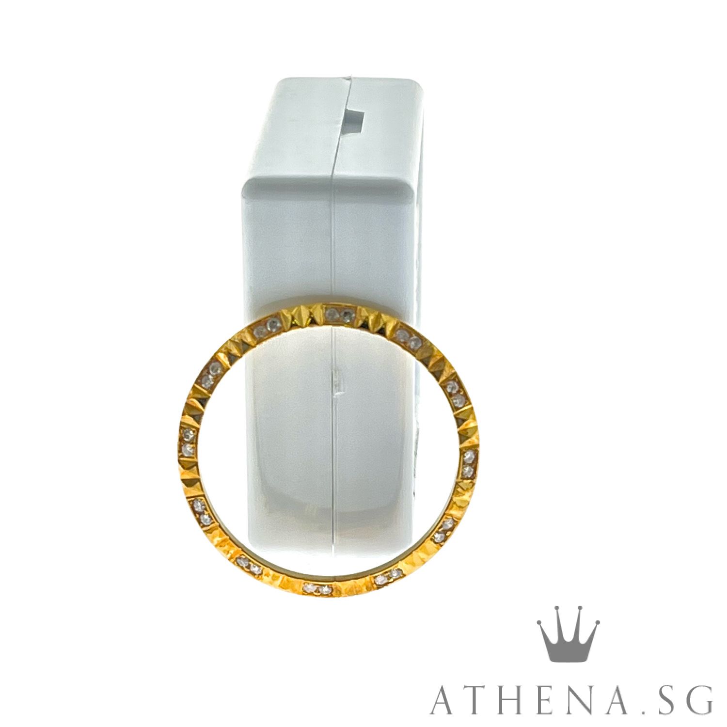 18K YELLOW GOLD MID SIZE DIAMOND BEZEL 3.78G 31MM - Image 2