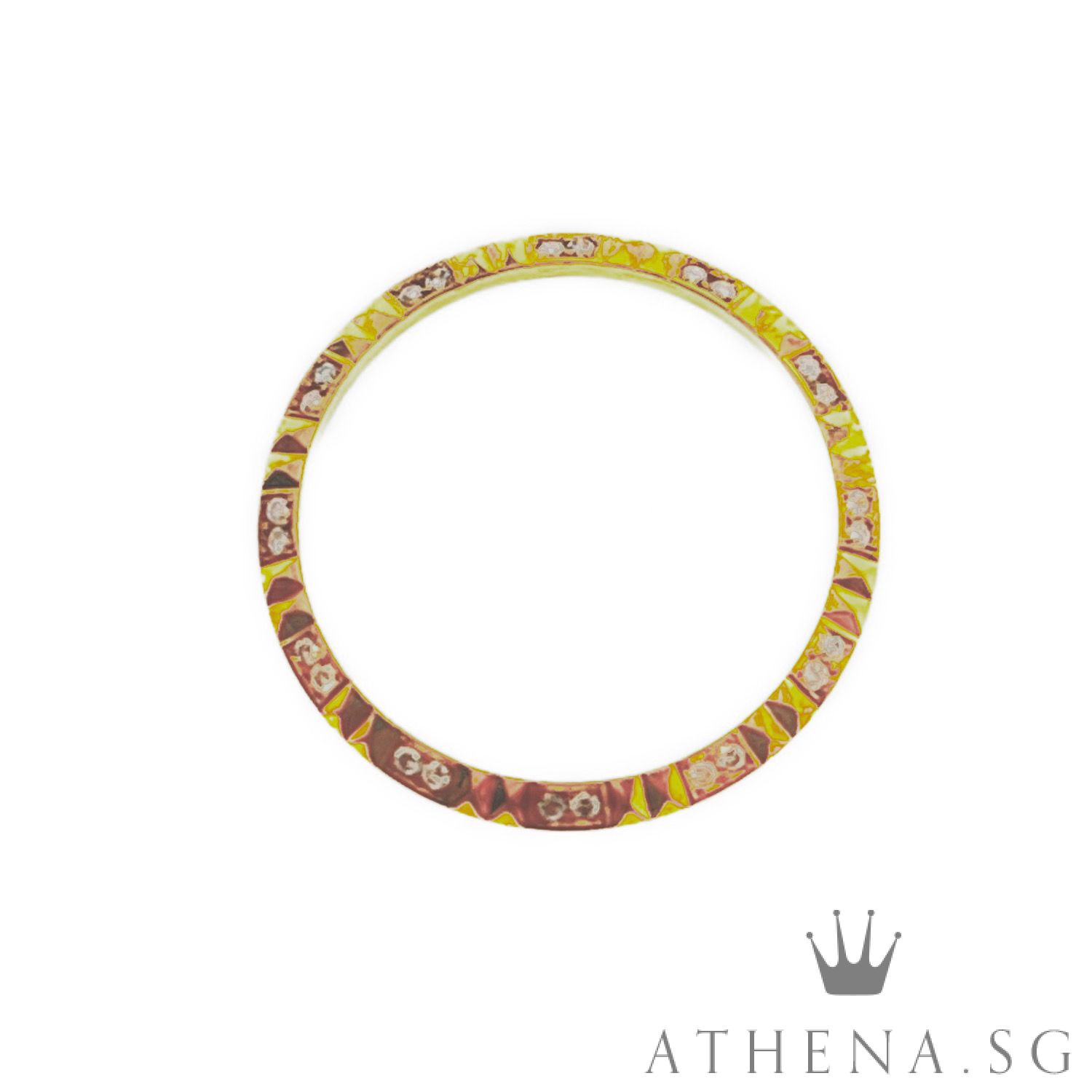 18K YELLOW GOLD MID SIZE DIAMOND BEZEL 3.78G 31MM - Image 3