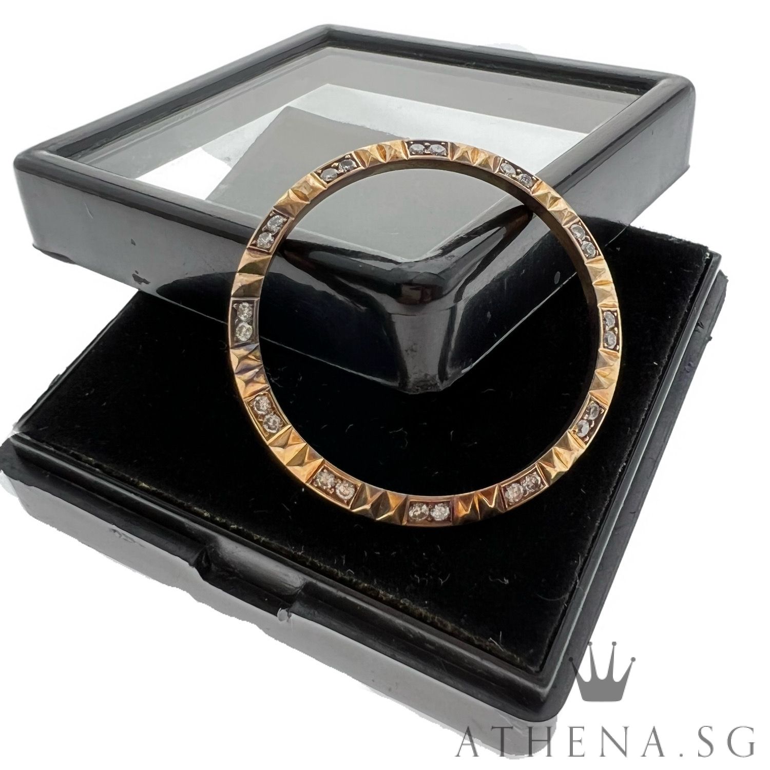 18K YELLOW GOLD MID SIZE PINEAPPLE DIAMOND BEZEL 31MM - Image 2