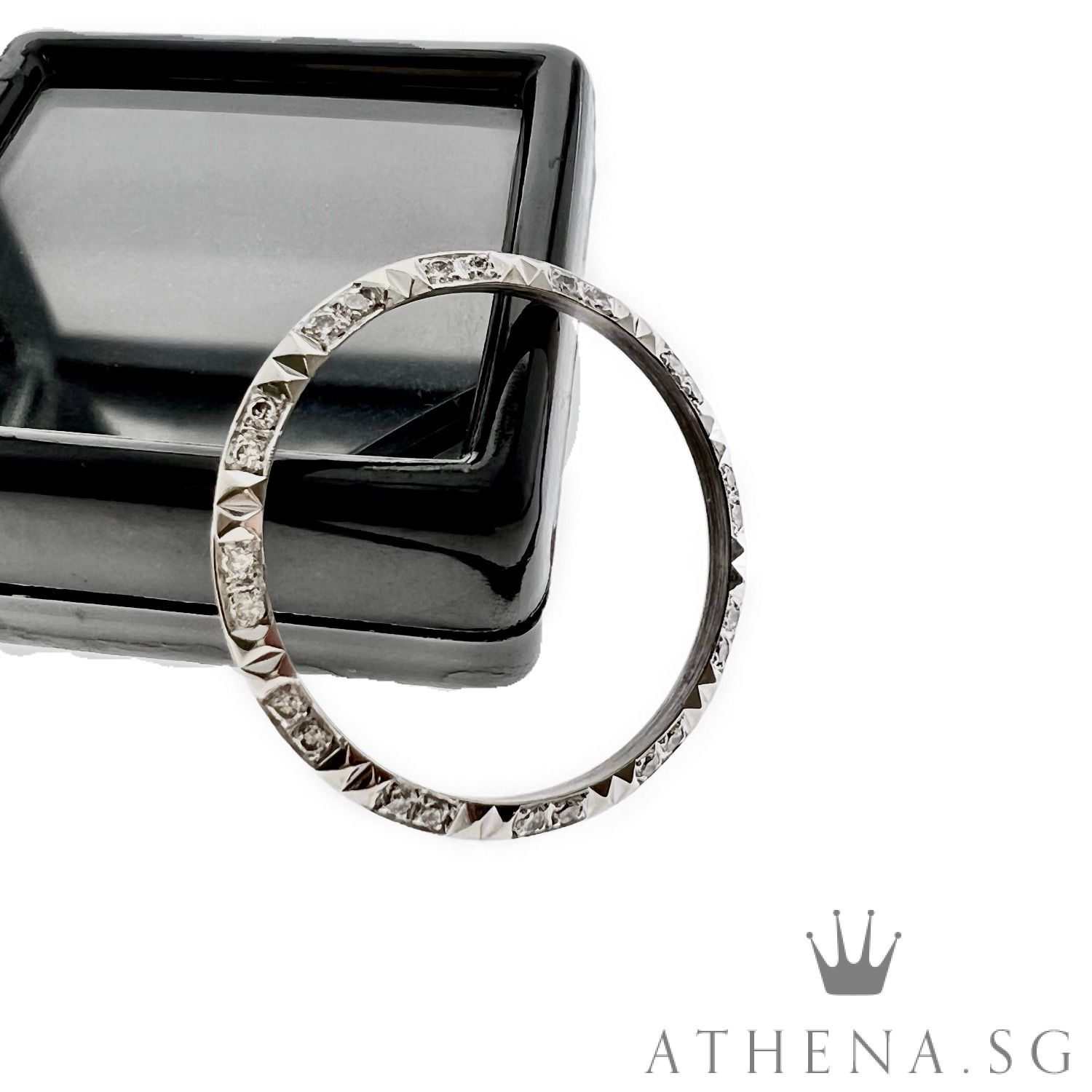 18K WHITE GOLD MID SIZE DIAMOND BEZEL 4.30G 31MM - Image 2